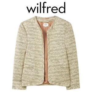 Wilfred Open Front Textured Blazer Jacket - Neutral Tone Taupe/blush - Size 2